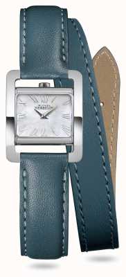 Herbelin V Avenue (22.5mm) Mother of Pearl Dial / Duck Green Double Wrap Around Leather 17037/09BVL