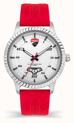 Ducati DT005 | Silver Dial | Red Silicone Strap DTWGN2019502