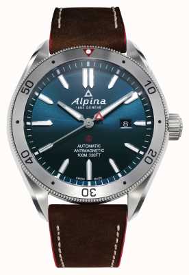 Alpina Men's Alpiner 4 Automatic | Brown Leather Strap | Blue Dial AL-525NS5AQ6