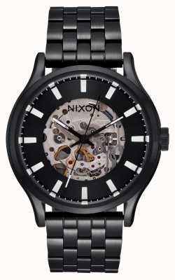 Nixon Spectra Black Monochrome Skeleton Dial Watch A1323-004