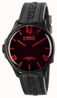 U-Boat Darkmoon 44mm Red Glass IPB Rubber Strap 8466/B