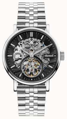 Ingersoll | The Charles Automatic | Black Skeleton Dial | Steel Strap I05804B