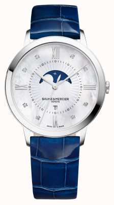 Baume & Mercier Classima Blue Leather Strap Watch M0A10226