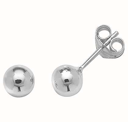 James Moore TH 9ct White Gold 5mm Ball Stud Earrings ES203W