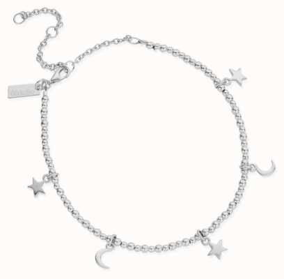 ChloBo Mini Cute Moon & Stars Anklet | Sterling Silver SANMC8061104