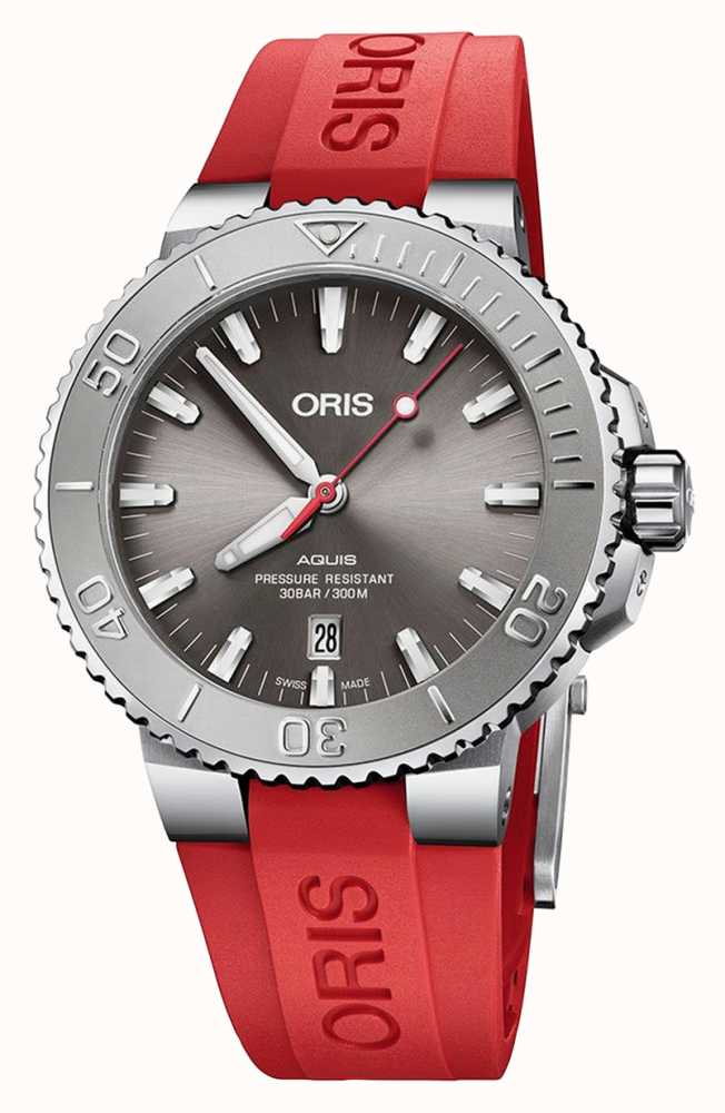 ORIS Aquis Date Relief Automatic 43.5mm Grey Dial Red 01 733