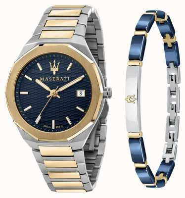 Maserati Stile 3H Men's Gift Set Watch and Bracelet R8853142008
