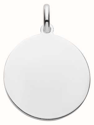 James Moore TH Silver 20mm Flat Round Coin Disc Pendant Only G61033