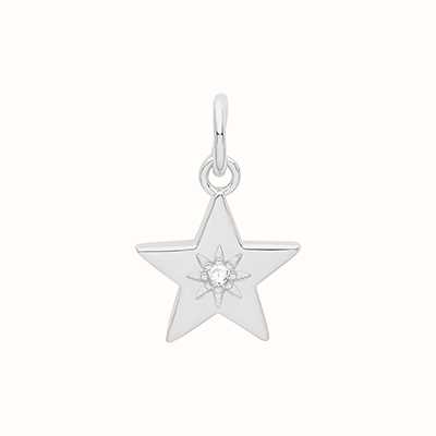 James Moore TH Silver Small Cubic Zirconia Star Pendant G61062
