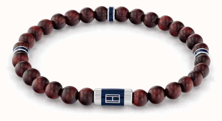Tommy Hilfiger Men's Wood Beads Brown Bracelet 2790324