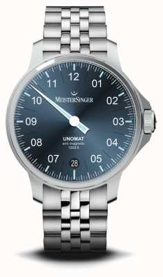 MeisterSinger Unomat Blue Sunray Dial Stainless Steel Watch UN917