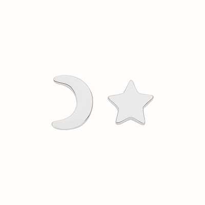 James Moore TH Silver Moon And Star Stud Earrings G51262
