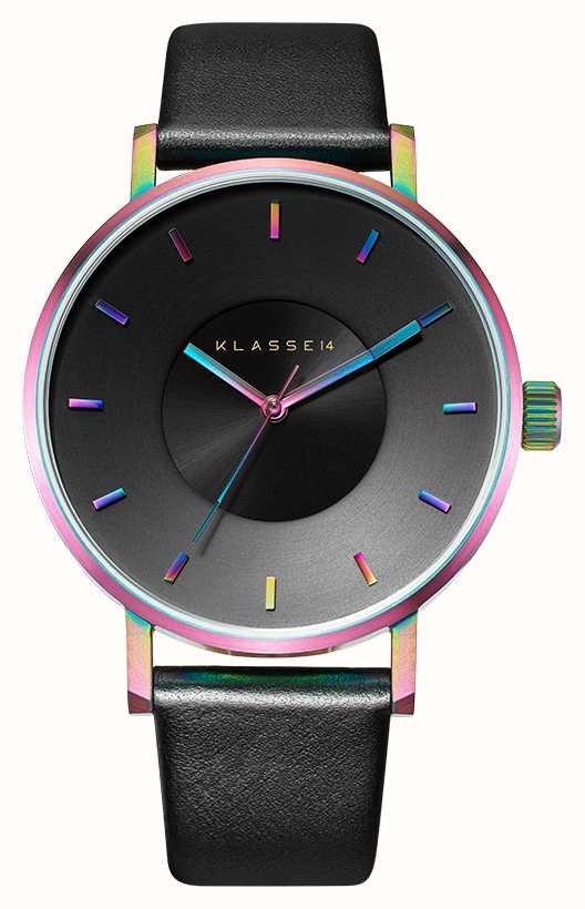 Klasse14 Volare Rainbow 42mm Black Leather Strap VO15TI001M