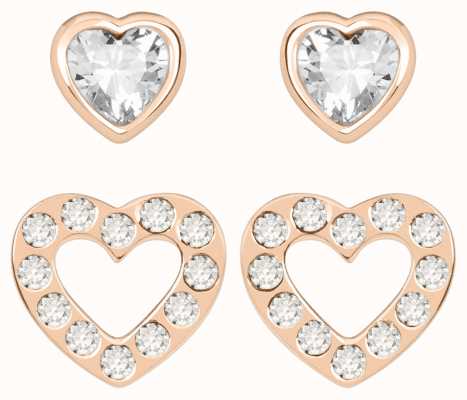 Radley Jewellery Love Radley | Rose Gold Plated Hearts Stud Earring Set | White Stones RYJ1178