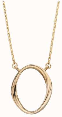 Elements Gold 9ct Yellow Gold Open Circle Delicate Pendant And Chain GN353