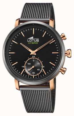 Lotus Men's Connected Watch | Black and Rose Gold | Black Steel Mesh Bracelet L18805/3