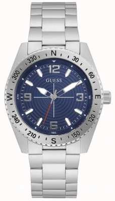 Guess NORTH Men's Blue Dial Stainless Steel Watch GW0327G1