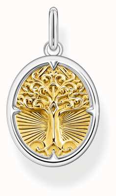 Thomas Sabo Tree of Love Oval Gold Plated Sterling Silver Pendant PE928-966-7