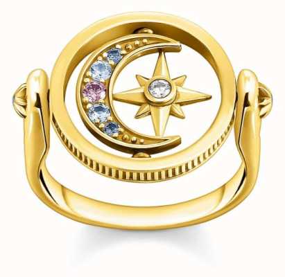 Thomas Sabo Royalty Star Gold Plated Cubic Zirconia Rotating Ring TR2377-959-7-54