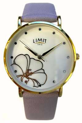 Limit Flower Detail White Dial / Purple Leather 60134.73