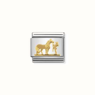 Nomination Composable Classic SYMBOLS Steel And 18k Gold Horse With Rider 030149/29
