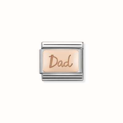 Nomination Composable Classic PLATES In Stainless Steel With 9k Rose Gold CUSTOM Dad Plate 430101/32