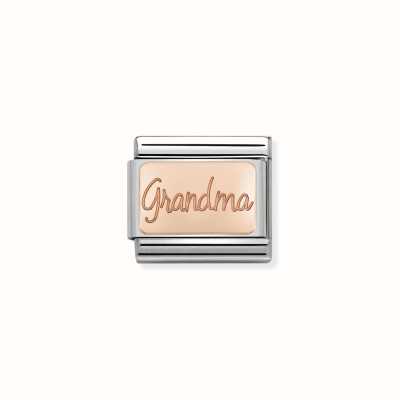 Nomination Composable Classic PLATES In Stainless Steel With 9k Rose Gold CUSTOM Grandma Plate 430101/36