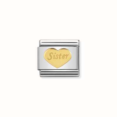 Nomination Composable Classic SYMBOLS And Steel And 18k Gold Sister Heart 030162/36