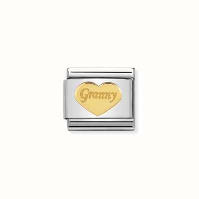 Nomination Composable Classic SYMBOLS And Steel And 18k Gold Granny Heart 030162/39