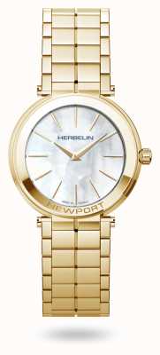 Herbelin Newport Slim Women's Mother of Pearl Gold PVD Watch 16922/BP19