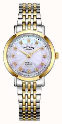 Rotary Women's Windsor Diamond-Set Two-Tone Watch LB05421/41/D