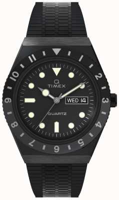Timex Q Diver Inspired Black Case Black Dial Black Band TW2U61600
