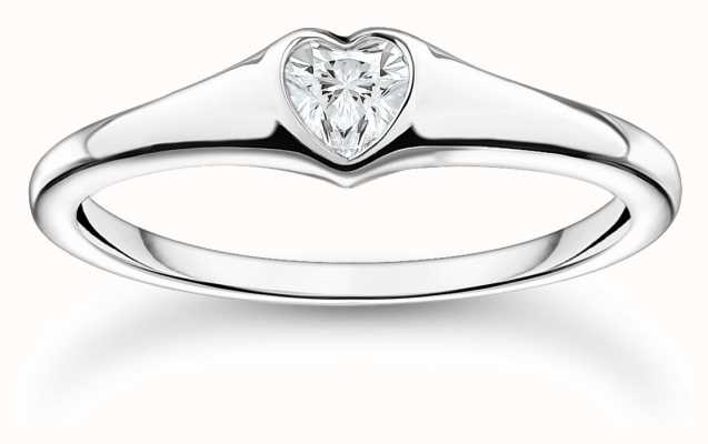 Thomas Sabo Charm Club Charming Heart Shaped Crystal Ring 54 TR2390-051-14-54