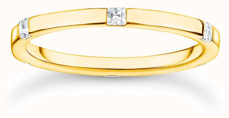 Thomas Sabo Charm Club | Charming Ring | 18ct Yellow Gold Plated Sterling Silver | UK O 1/2- P TR2396-414-14-56