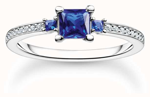 Thomas Sabo Charm Club | Charming Ring | Blue Stones | UK I 1/2 / 48 TR2402-166-32-48