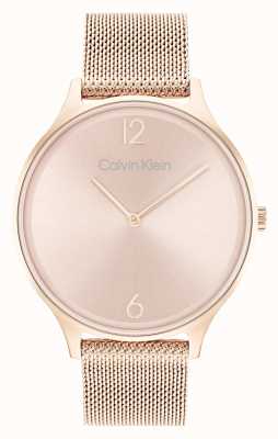 Calvin Klein 2H Rose Gold Dial | Rose Gold Stainless Steel Mesh Bracelet 25200002