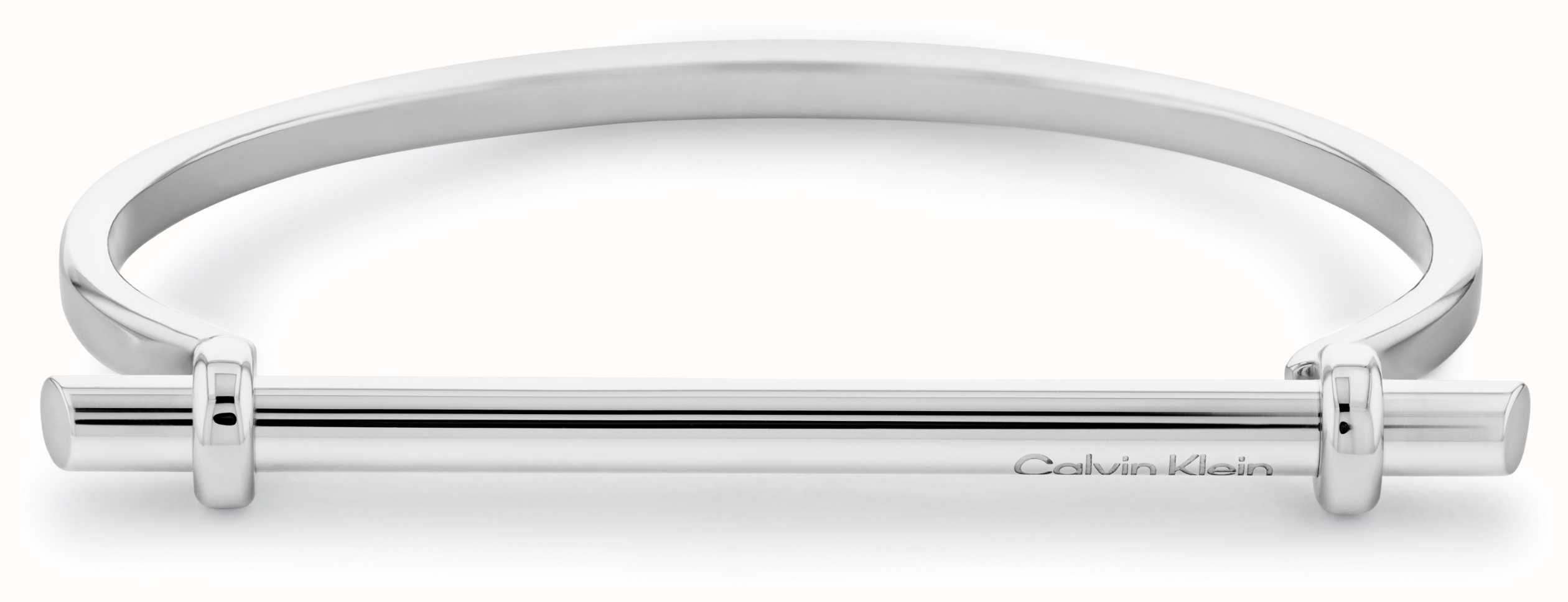 calvin klein silver tone bangle