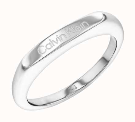Calvin Klein Faceted Minimalist Stainless Steel Ring (Size 52) 35000187B