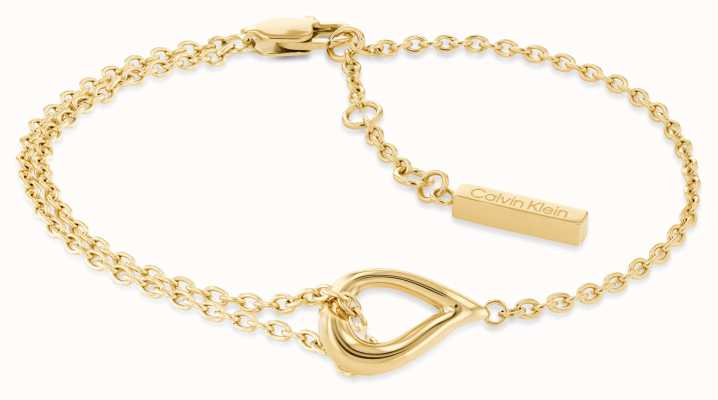 Calvin Klein Ladies Gold Tone Bracelet Asymmetrical Double Chain 35000077