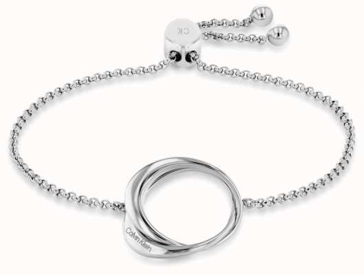 Calvin Klein Ladies Silver Tone Asymmetrical Circle Bracelet 35000006