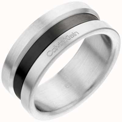 Calvin Klein Channeled Metal Two Tone Layered Ring (Size 64) 35000061H