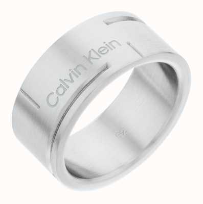 Calvin Klein Grid Wide Band Contemporary Ring (Size 64) 35000191H