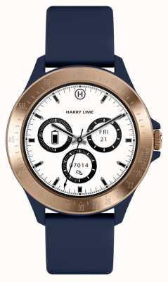 Harry Lime Blue Silicone Strap Rose Gold Aluminium Bezel Smartwatch HA07-2012