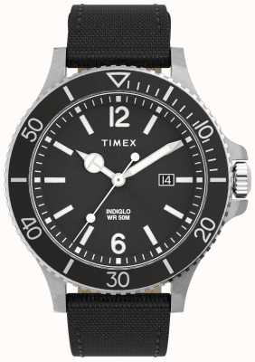 Timex Mens | Harborside | Black Dial | Black Textile Strap TW2V27000