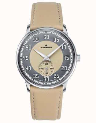 Junghans Meister Driver Hand-winding Beige Leather Strap Sapphire 27/3608.02