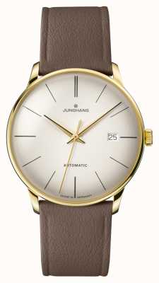 Junghans Meister Automatic Brown Leather White Dial PVD gold Plated Sapphire 27/7052.02