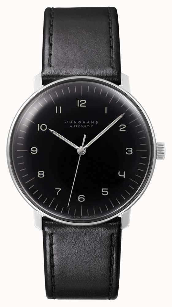 Junghans Men's Max Bill Automatic Sapphire Crystal Black Leather 27/3400.02