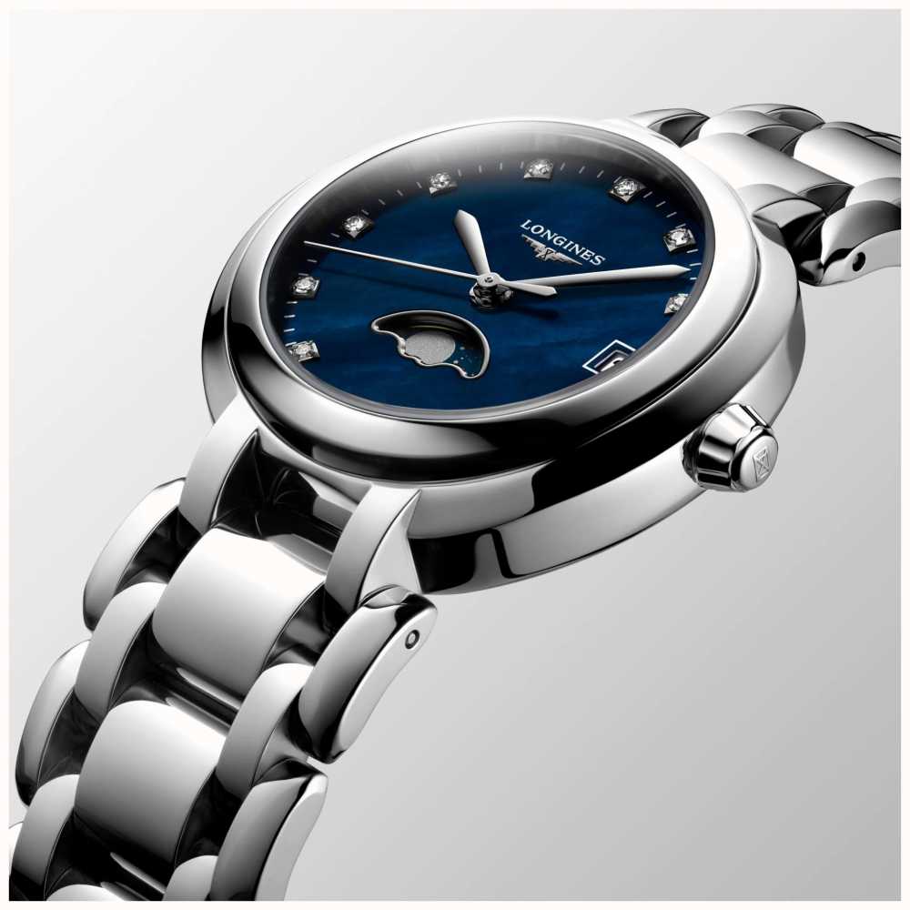 LONGINES PrimaLuna Blue Mother Of Pearl Diamond Moonphase Dial