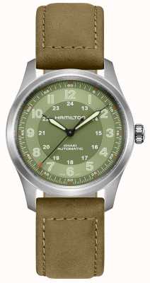 Hamilton Khaki Field Titanium Automatic (38mm) Green Dial / Brown Leather Strap H70205860