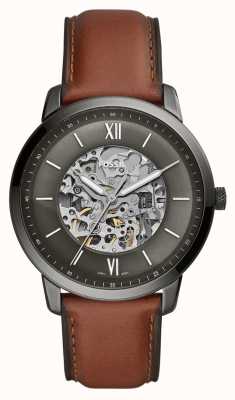 CAN Class Brown Strap First Watches™ ME3234 | Automatic Fossil Skeleton Dial Leather Townsman | -